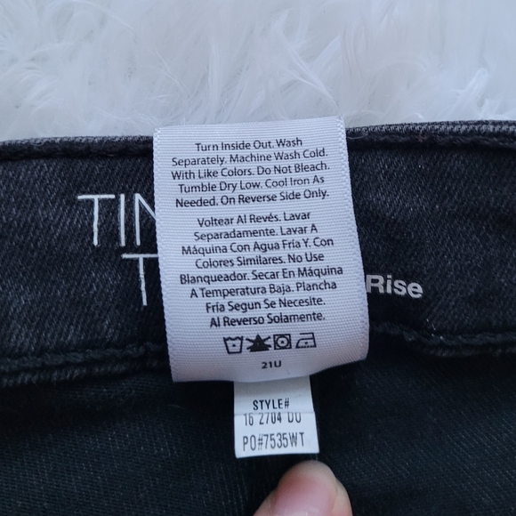 High Rise Stretch Front Patch Pocket Black Denim Trousers Jeans Size 12 - Picture 10 of 13